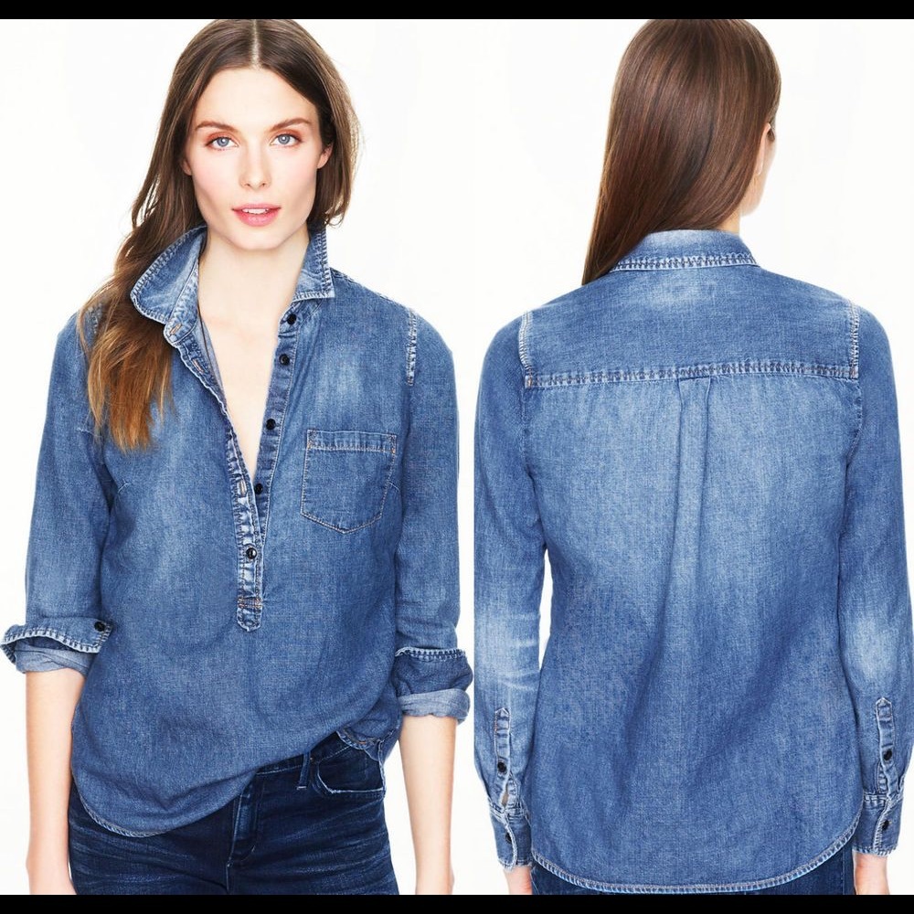 Jcrew Indigo Chambray Shirt